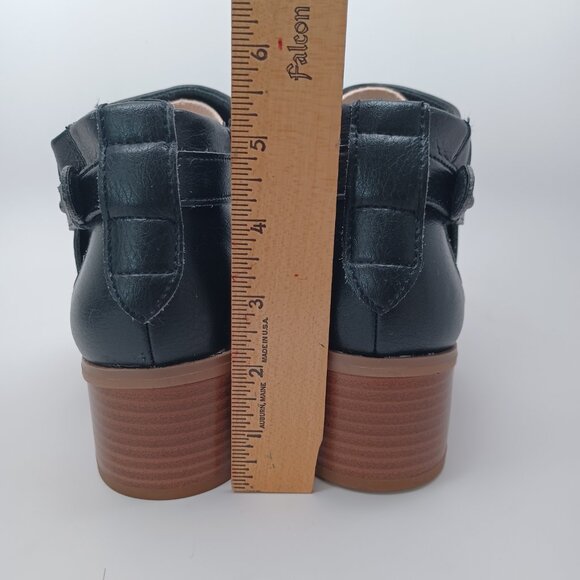 A New Day Booties Black Faux Leather Side Buckle Zipper Nikki Boots Size 7.5 NEW - Picture 9 of 15